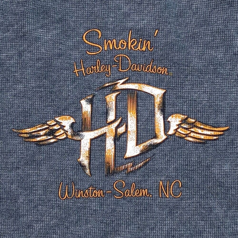 Harley-Davidson Waffle V-Neck Shirt Size XL Winston-Salem NC Top Weave Thermal - Picture 6 of 9